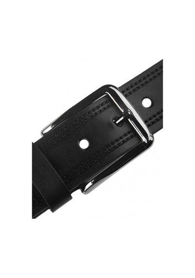 Deepsea Erkek Siyah 4 Cm Eninde Yanları Dikiş Nakışlı Mat Suni Deri Kemer 2402611 False