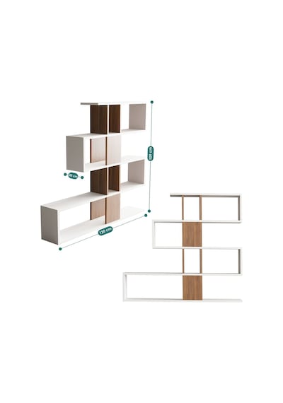 Decormet Karlin Kitaplık Beyaz/ceviz Beyaz - Ceviz