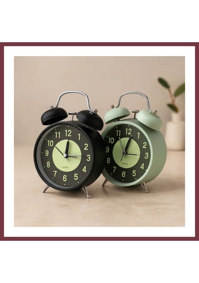 Storeşahin Twin Bell Metal Masa Çalar Saat 11 Cm Pilli, Işıklı, Fosforlu Shn0720