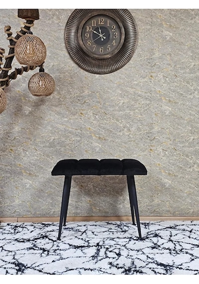 Siyah Sivriltmel Ayaklı 60 Cm Puf Bench - Puf - Bench - Oturak - Çok Renki