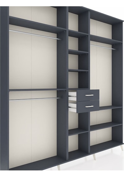 Arges Dolap 10 Raflı 2 Çekmeceli 3 Askılı 220x30x243 Antrasit-antrasit/antrasit Antrasıt/antrasıt Arges Dolap 10 Raflı 2 Çekmeceli 3 Askılı 220x30x243 Antrasit-antrasit/antrasit Antrasıt/antrasıt