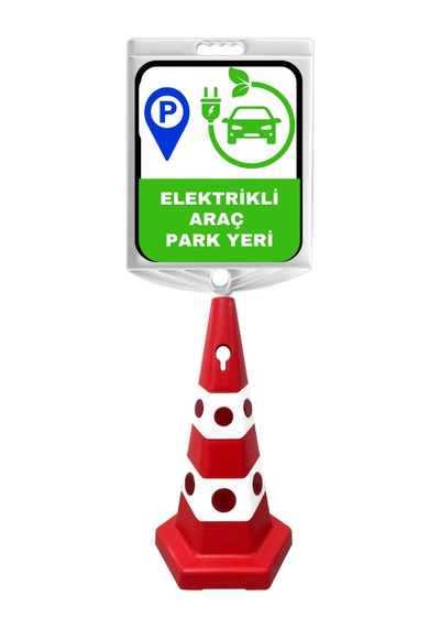 Elektrikli Araç Park Yeri Çift Taraf Baskı Kırmızı Ultra Kedi Gözlü Ağırlıklı Koni Seti Trafik Dubası