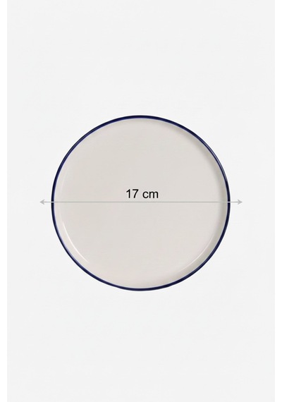 6'lı Toledo Pasta Tabağı 17cm Rim Lacivert Rinart Krem