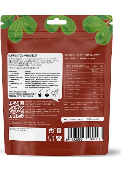 Fropie Yer Fıstığı - Fırında Yağsız Kavrulmuş 6 x 75 G