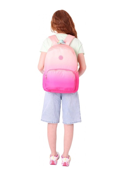 Kaukko Rainbow Kız Çocuk Üç Bölmeli İlkokul Ve Ortaokul Çantası - Somon Pembe Renk Geçişli - K1800 Somon - Pembe