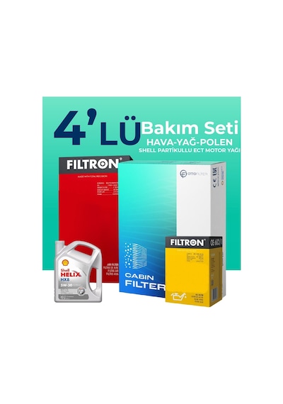 Filtron Opel Mokka 1.2 Filtre Bakım Seti Shell Motor Yağlı (2020-2024) 4 Lü