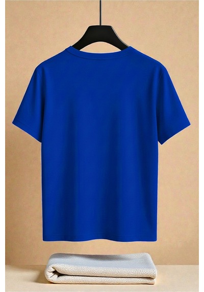 Uyguntarz Unisex Pusula Baskılı Tasarım Tshirt Mavi