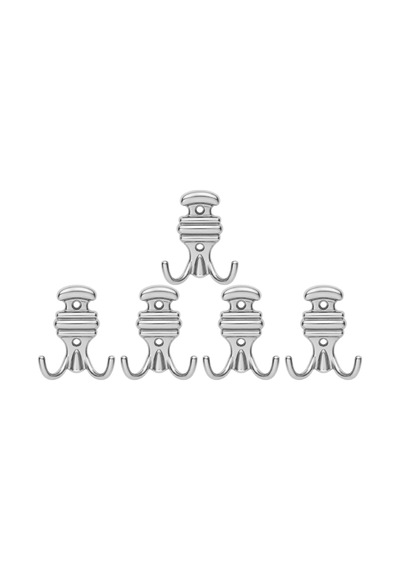 Kemerli Askı, Metal Vestiyer Askısı, Krom, Duvar Ve Dolap Askılığı 5'li Set Vidalı