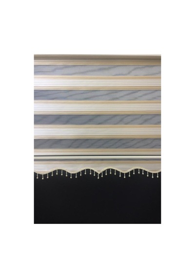 Sarı Renk Geçişli Boncuklu Zebra Stor Perde Sarı - 97264590 Sarı
