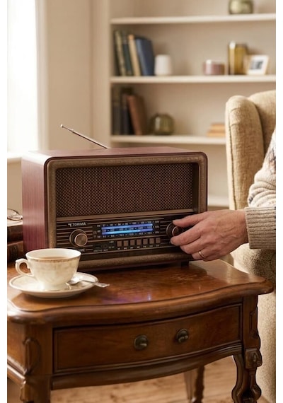 Özel Seri Bluetooth Hoparlör Nostaljik Radyo D56 Ahşap Nostalji Retro Ses Cihazı