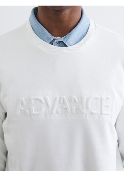 Lcw Vision Beyaz Bisiklet Yaka Baskılı Erkek Sweatshirt