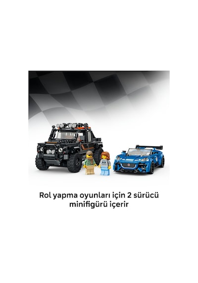 LEGO® Speed Champions Jaguar Project 7 ve Land Rover Defender 77264 - 10+ Yaş için Minifigür İçeren Oyuncak Yapım Seti (740 Parça)