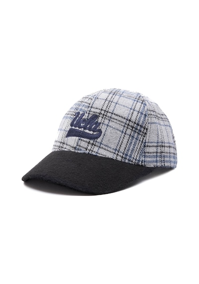 Ucla Jermaıne Bej Baseball Cap Ekoseli Kaşe Nakışlı Ve Metal Tokalı Standard Fit Unisex Şapka Bej