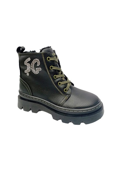 Şiringenç 6771f Deri Postal Anatomik Kız Çocuk Bot Siyah Haki Siyah