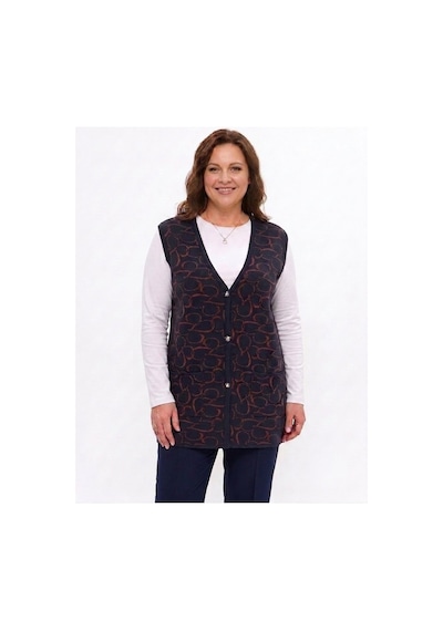 Onno Style Women Kalp Desenli Düğmeli Klasik Çelik Örgü Triko Yelek Bordo - Lacivert Onno Style Women Kalp Desenli Düğmeli Klasik Çelik Örgü Triko Yelek Bordo - Lacivert