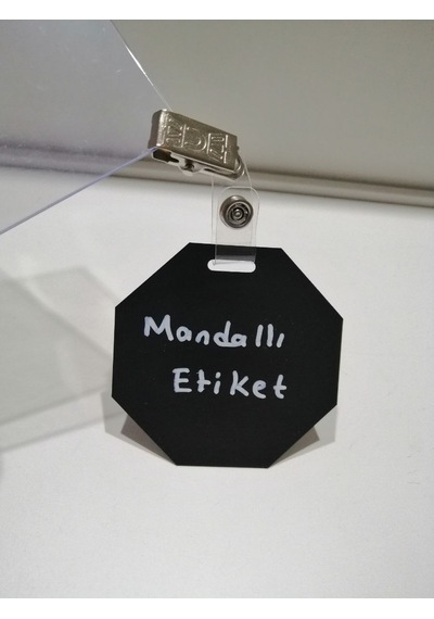 10 Ad Mandallı Etiket Silinebilir Kıskaçlı Siyah Etiket Seti