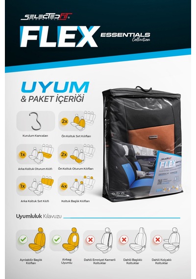 Selectedfit Flex Design Universal Oto Koltuk Kılıfı 96128570