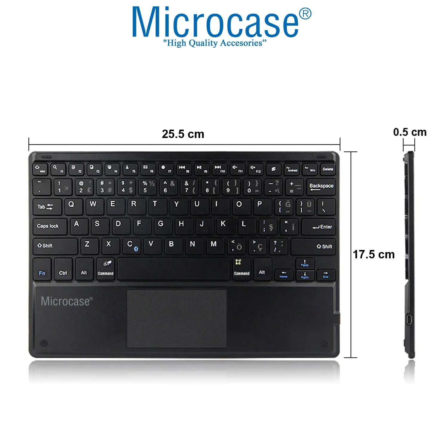 Microcase Tablet Ve Telefonlar İçin Bluetooth Touchpad Klavye Ve Mouse Set Pembe- Al5398 Pembe