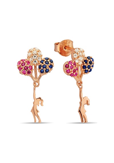 Argentum Concept - Gümüş Rose Balonlu Kız Küpe - K094701