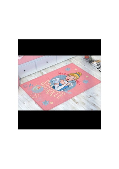 Taç Lisanslı Disney Cindrella Sparkle 80x120 Halı Pembe
