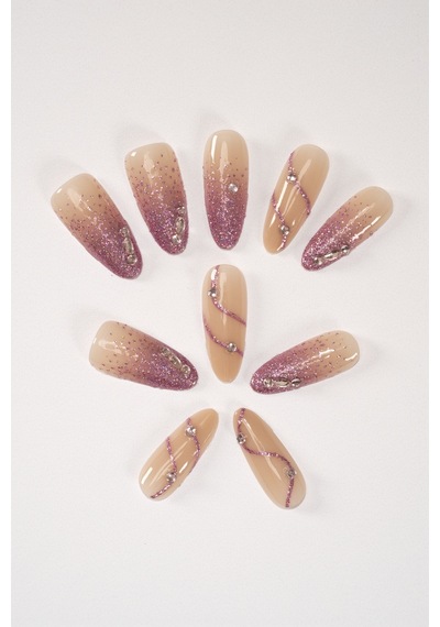 Pop Beauty Takma Tırnak Seti & Zararsız Yapıştırıcı, El Yapımı Handmade Popbeauty10177