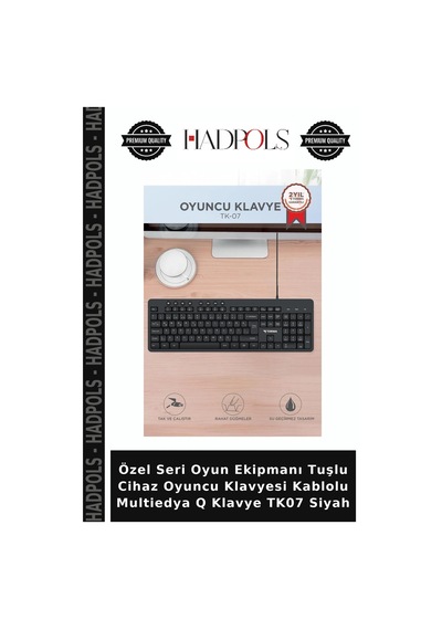 Özel Seri Oyun Ekipmanı Tuşlu Cihaz Oyuncu Klavyesi Kablolu Multiedya Q Klavye Tk07 Siyah