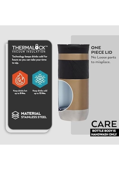 Byron Pro Snapseal Termos Bardak 470ml Karamel Açık Beyaz