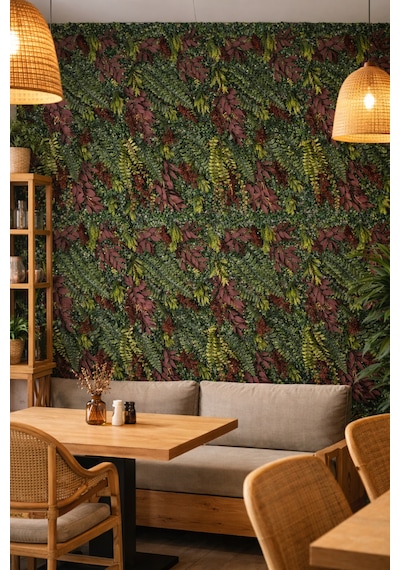 Yapay Çiçek Sitesi Yapay Bitkili Duvar Paneli 50x100 Cm Model 3 Yeşil