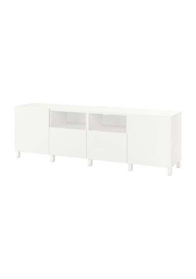 Tv Sehpası, Beyaz, 240x42x74 Cm, Lappvıken, Fren Raylı Beyaz Tv Sehpası, Beyaz, 240x42x74 Cm, Lappvıken, Fren Raylı Beyaz