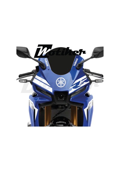 Yamaha Yzf R25 Ön Kafa Beyaz Rr Ve Çift Çizgi Tasarım Sticker Etiket Modeli