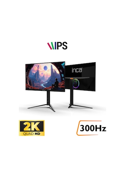 Inca 27" Ips Ilm-272kxg 0.5ms 300hz Hdmı-dp Pivot Gaming Monitör 2560 X 1440