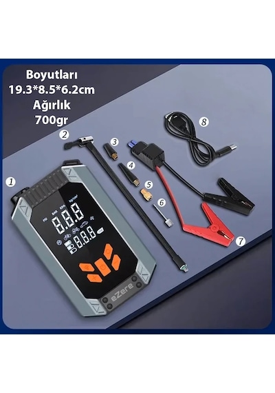 Ezere St-9632d Taşınabilir Araç Lastik Şişirme Ve Starter Akü Takviye Seti- 5775 1
