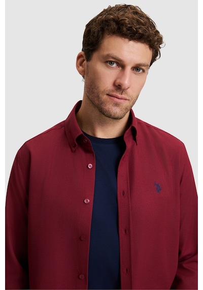 U.S. Polo Assn. Erkek Bordo Uzun Kollu Basic Gömlek 50324708 Vr014