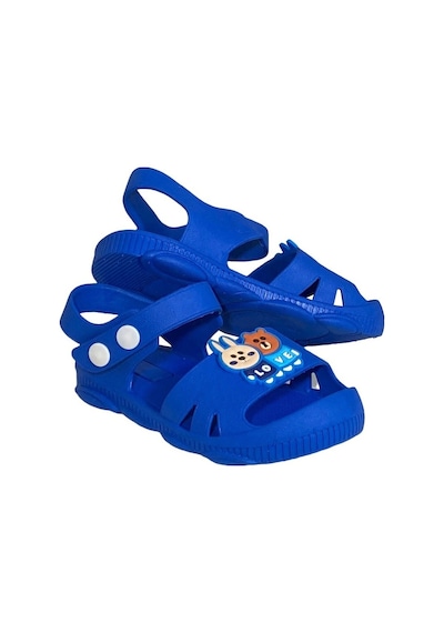 Dy-5001 Kaymaz Figürlü Çocuk Sandalet Terlik Park Bahçe Terlik Mavi