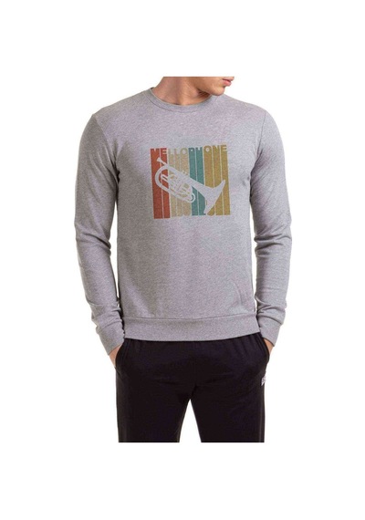 Silhouette Mellophone Vintage Style Baskılı Gri Erkek Sweatshirt (534638914)