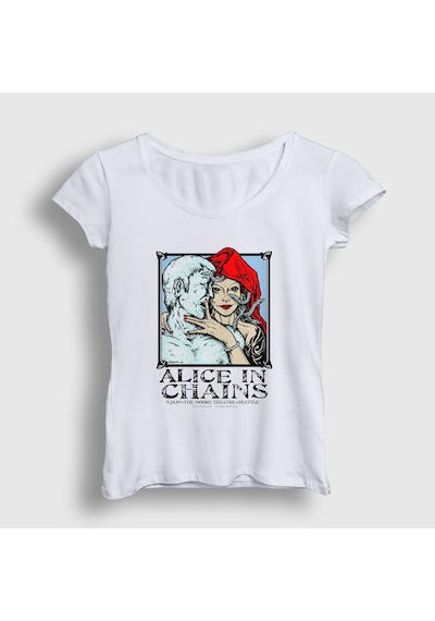 Presmono Kadın Medusa Alice In Chains T-shirt Beyaz