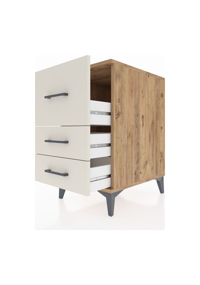 Kronos Komodin 3 Çekmeceli 44x59x80 Çam-aytaşı Çam