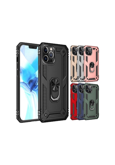 Apple Uyumlu iPhone 12 / 12 Pro Kilif Panzer Ring Tam Koruma Arka Kapak 519568120