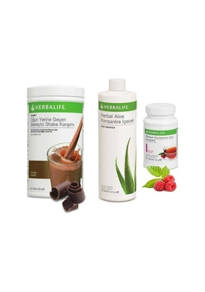 Herbalife Formül 1 Çikolatalı Shake Aloe Vera Içecek Bitkisel Konsantre Çay Ahududu