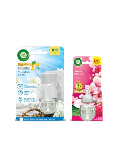 Elektrikli Oda Kokusu Kit Temizliğin Esintisi + Sakura Bahçesi Oda Kokusu Şişesi Karışık