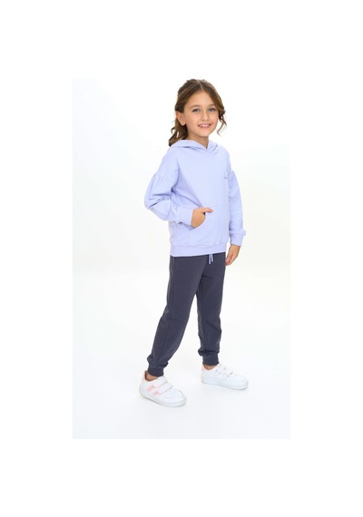 Toontoy Kids Toontoy Kız Çocuk Kapüşonlu Göğsü Yazı Baskılı Eşofman Takım Mavi