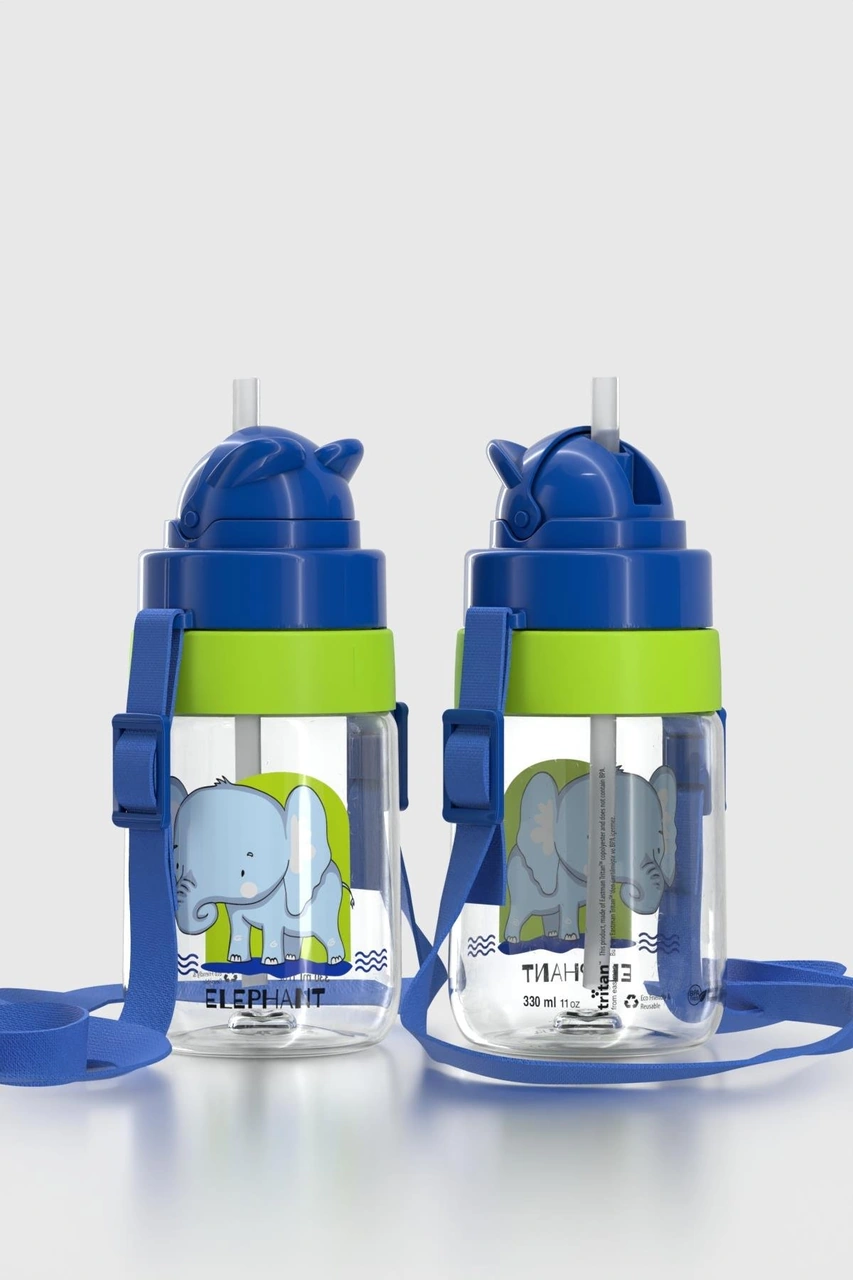 Renga Taffy Desenli 330 Ml Askılı Pipetli Tritan Bebek Suluk 222056 Mavi MAvi