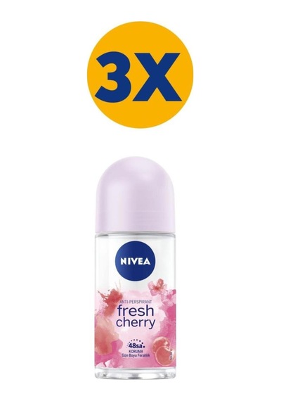 Kadın Roll On Deodorant Fresh Cherry 48 Saat Koruma 50mlx3