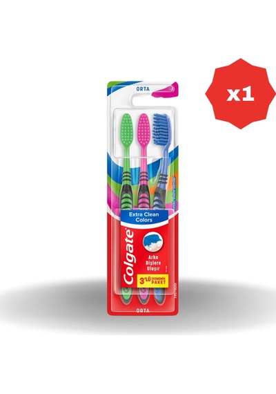 Diş Fırçası Ectra Clean Colors 2+1 - 1 Adet