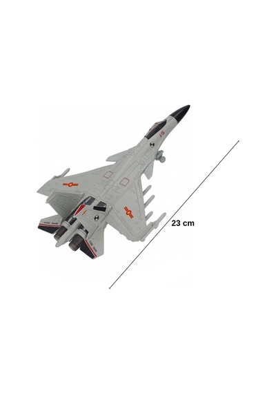 23 Cm J-15 Askeri Jet Replika Modeli - Aydınlatmalı Geri Çekmeli Hava Aracı Çocuk Maketi Piller Hazır Kullanıma Dahil