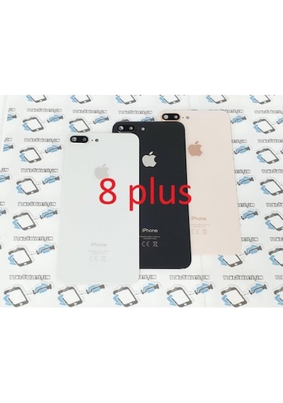 Apple Uyumlu iPhone 8 Plus Arka Pil Kapak Kamera Lensli ( Yazılı Cam) (141081366)