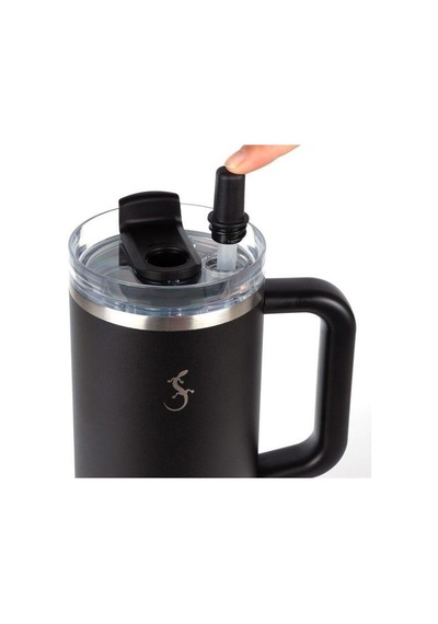 Lurch - Big Cup 1.2 L Lila, Paslanmaz Çelik Termos - Uzatılabilir Pipetli, Çift Cidarlı, Sızdırmaz - 270973 Beyaz
