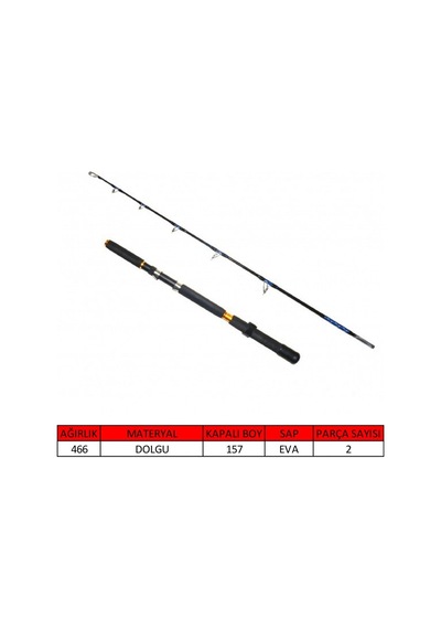 Captain 1435 Corda Boat 2 Parça Solid Tekne Kamışı 4-10lbs  2