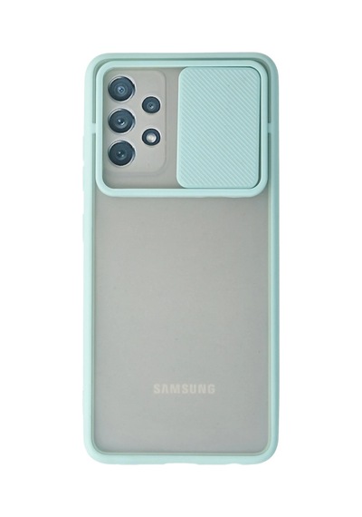 Newface - 219 - Samsung Galaxy Uyumlu A52 Kılıf Palm Buzlu Kamera Sürgülü Silikon - Csmo-tex - - Turkuaz