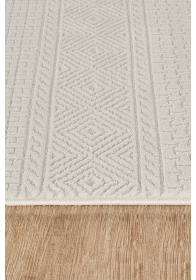 Mariesse Home Jasmine Serisi Bambu Dokulu Modern Sık Dokuma Koridor Kesme Yolluk Dokuma Makine Halısı E503 Krem